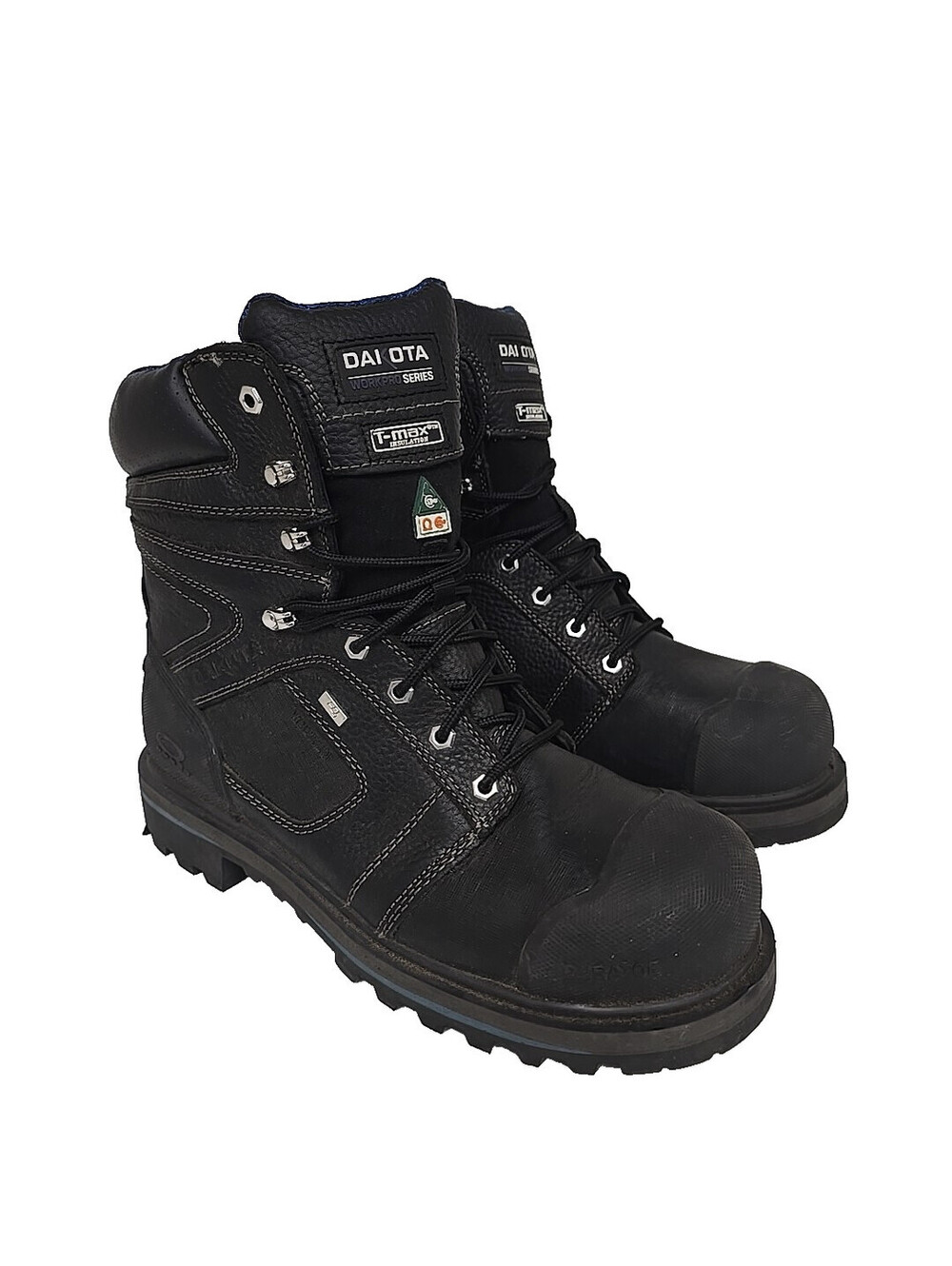 DAKOTA Men's 557 8" STCP HD3 Vibram Work Boots Black Size 11M